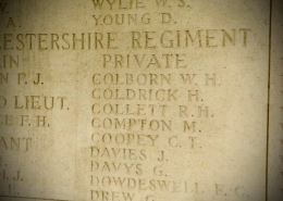 Names inscribed on a stone memorial wall