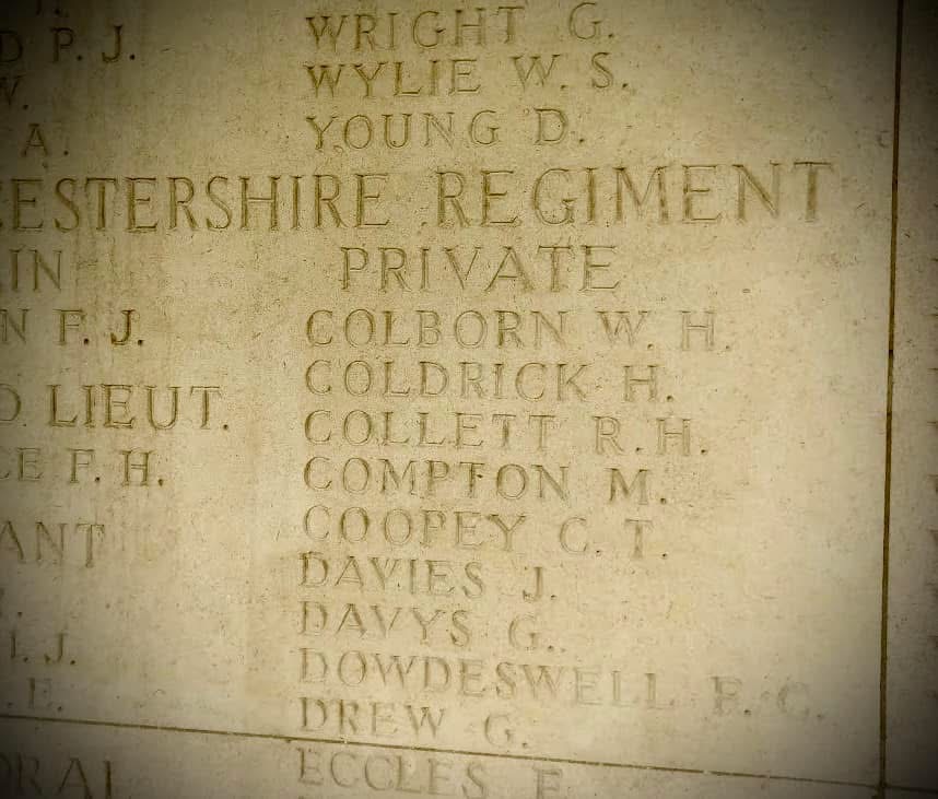 Names inscribed on a stone memorial wall